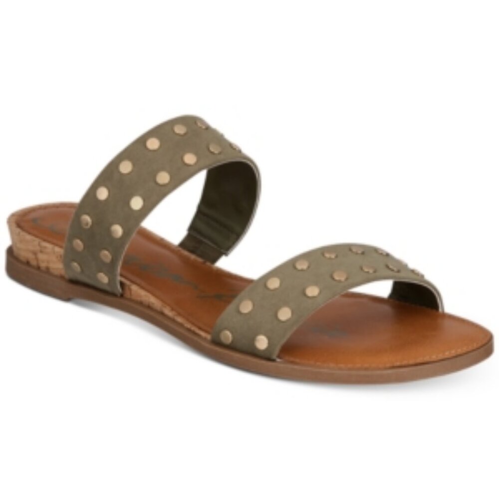 **SALE** American Rag Easten 2 Slide Sandals Okra Stud 8W--NEW--0520